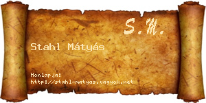 Stahl Mátyás névjegykártya