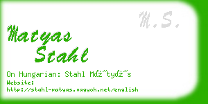 matyas stahl business card